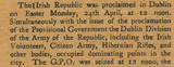 The First Documents - of the newly proclaimed Irish Republic.